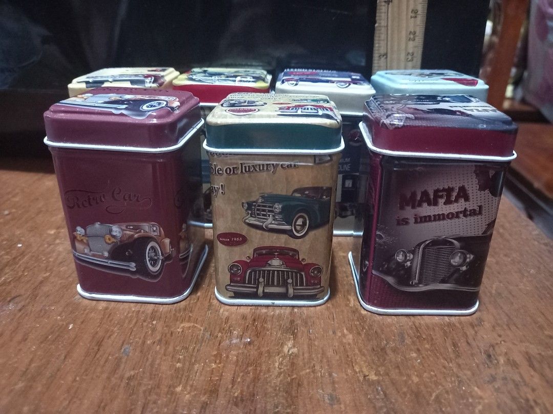 Small can containers (Category: Food Organization & Storage) located in Tagbilaran City. Submitted by m_j_y_m.turtle (Listing ID 1308286148, Image 2). Description: 10pesos each can use to keep small toys, coins, and other items Available 7pcs.