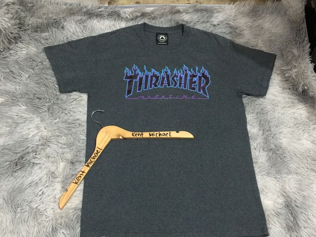 Thrasher Flame Tee (Category: Tshirts & Polo Shirts ) located in Manila. Submitted by kenthrift2000 (Listing ID 1308260122, Image 1). Description: Thrasher Flame Tee 9/10 Condition Dimensions 20x28.5 Minimal crack but barely noticeable Freeship.