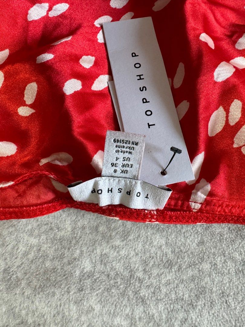 Topshop red satin mini skirt cheap