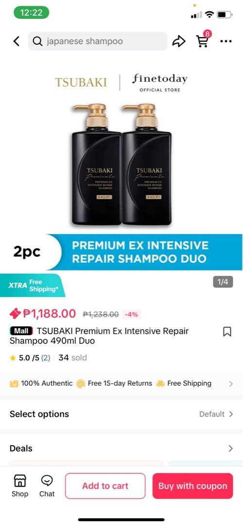 Tsubaki Premium Ex Intensive Repair Shampoo (Category: Hair) located in Quezon City. Submitted by yssaygg (Listing ID 1308176673, Image 3). Description: For sale: Tsubaki Premium Ex Intensive Repair Shampoo 490mL Brand new, Sealed, bought last week from tiktok shop Bought as a duo, need one lang lol Selling at discounted price Message if interested .