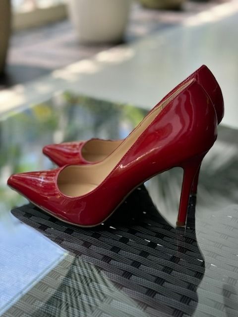 Varnished red high heels Women s Fashion Footwear Heels on Carousell