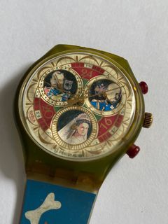 Vintage 1994 Swatch Chrono “Russian Treasure” Swiss made Watch For Repair 37*mm