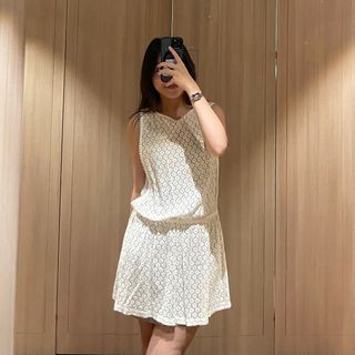 White Lace Sheer Mini Dress / helping tags vintage morgan de toi miss sixty custo barcelona
