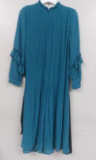Zara Cobalt Blue Pleated Jumpsuit Dress Belt