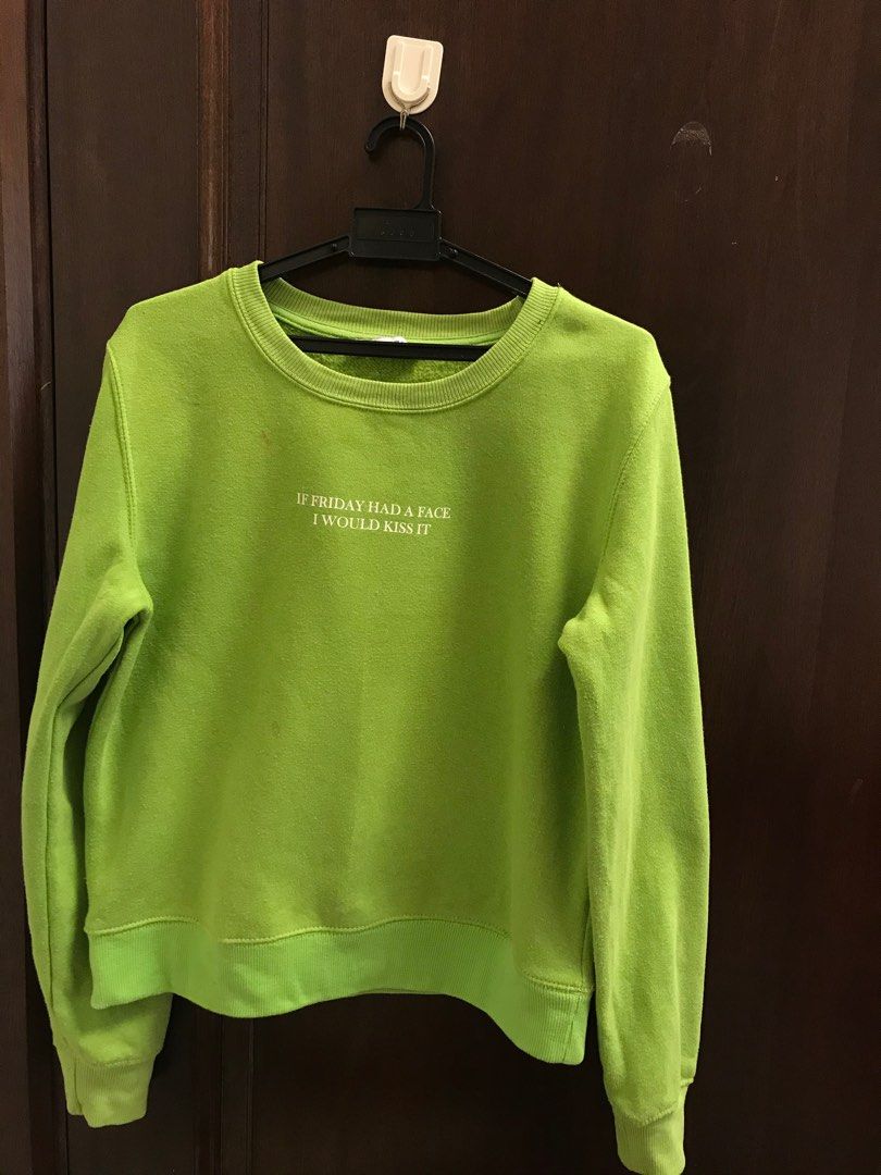 Lime green sweater zara cheap