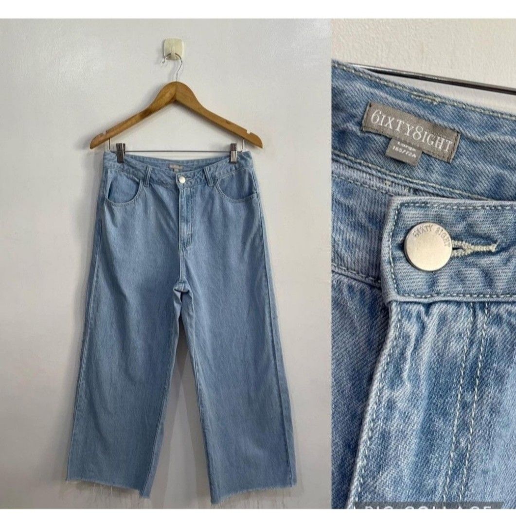 6ixty8ight Jeans (Category: Jeans) located in Leyte. Submitted by boxfabb8 (Listing ID 1308312296, Image 1). Description: 6ixty8ight HW wide leg jeans Very comfy Fits 29-30 (Swipe to see actual when worn).