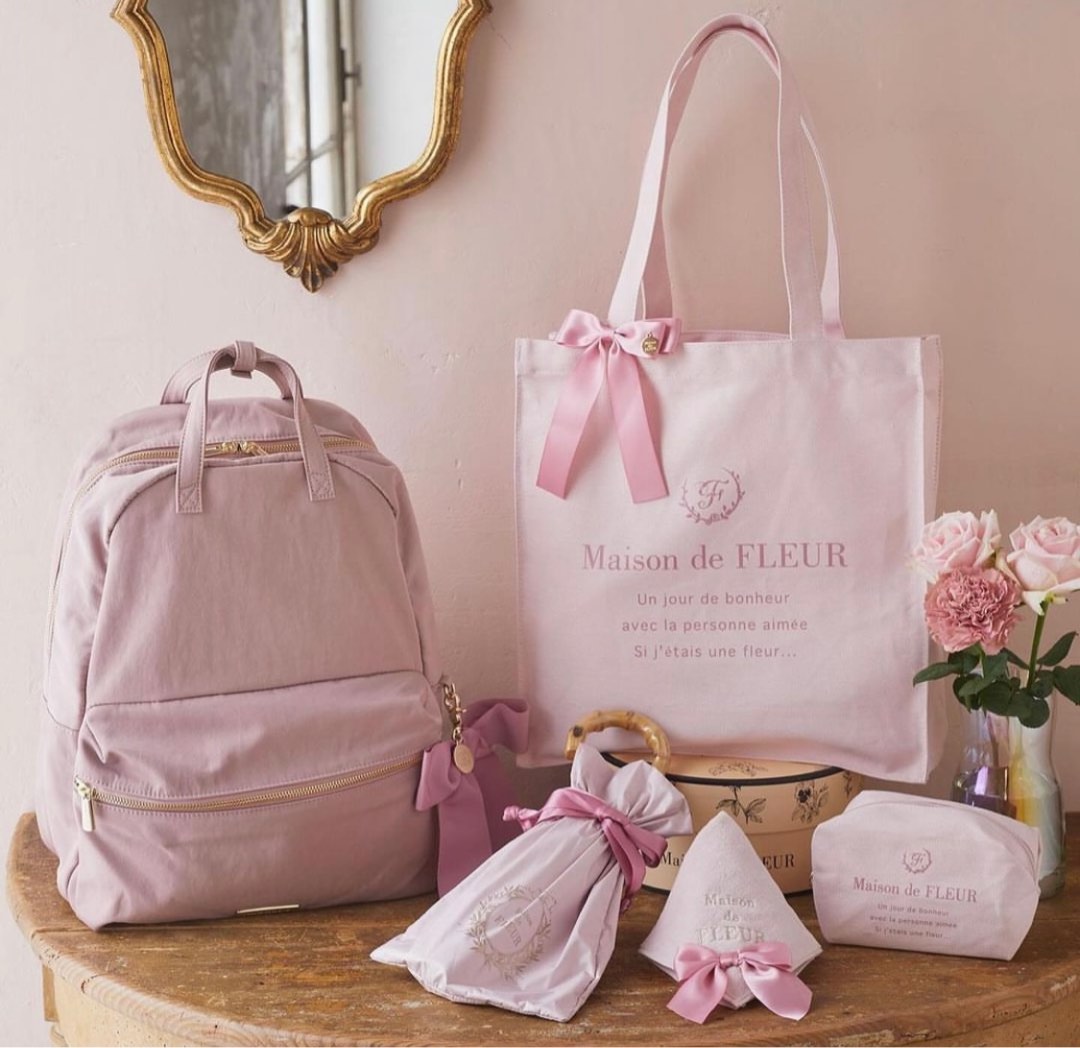 スーパーセール タイムセール 時間 de Maison 🩷 Fleur bag tote Pink-Backpack, Bag Happy 2024 バッグ