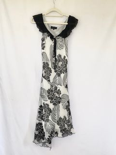 Asymmetrical Hem (2-way halter) Floral Vintage Woman Forever Silk Midi Dress