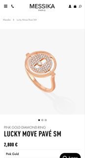 Auth Messika Lucky Move Pave ring rose gold