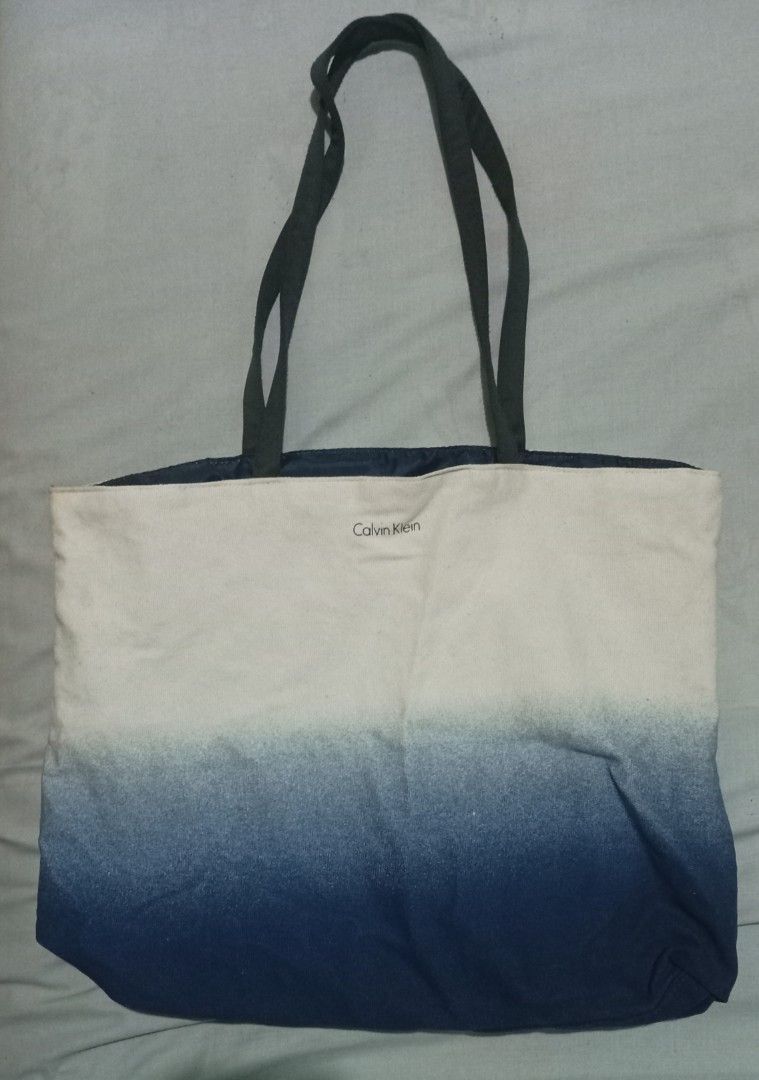 SALE Authentic CALVIN KLEIN Blue White Tote Bag Women s Fashion Bags Wallets Tote Bags on Carousell