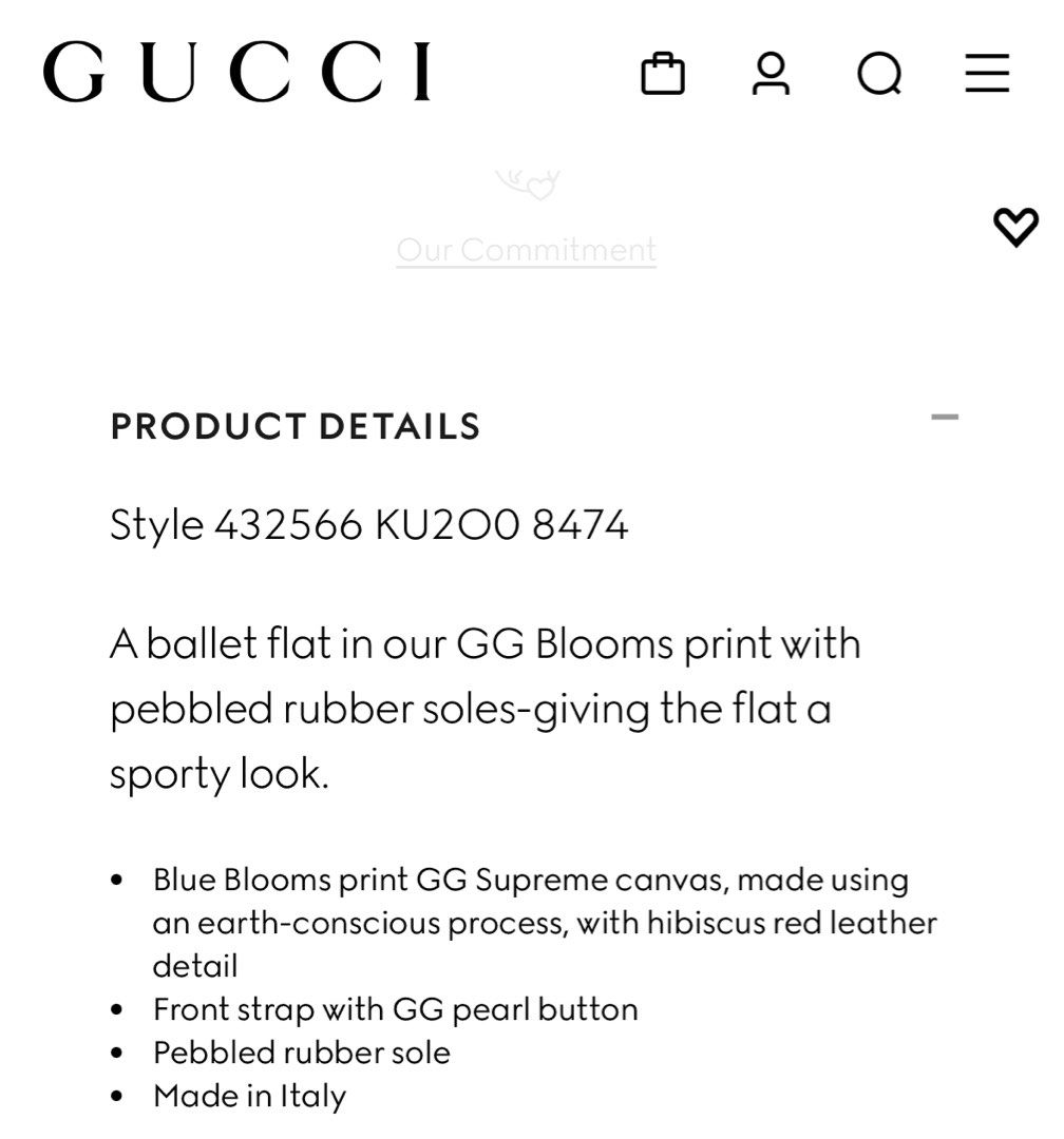 Authentic Gucci flat (Category: Sneakers & Footwear) located in Georgetown. Submitted by lim_yv (Listing ID 1308425852, Image 3). Description: With stains insole Normal used sign (not for fussy buyer) Come with shoes only Get more photos from me if you’re interested .