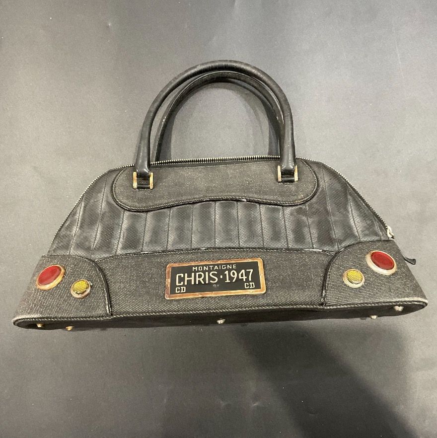 Authentic Vintage Christian Dior Chris 1947 Montaigne Cadillac Car Handbag in Black