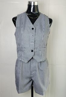 BETTY CHECKERER VEST COORDS FOR WOMEN'S-MADE IN THAILAND