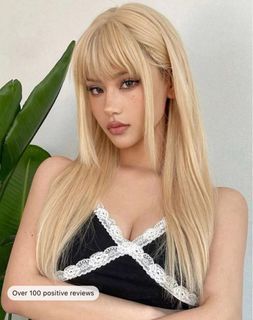 Blonde Wig with Bangs for Women Hair Wigs