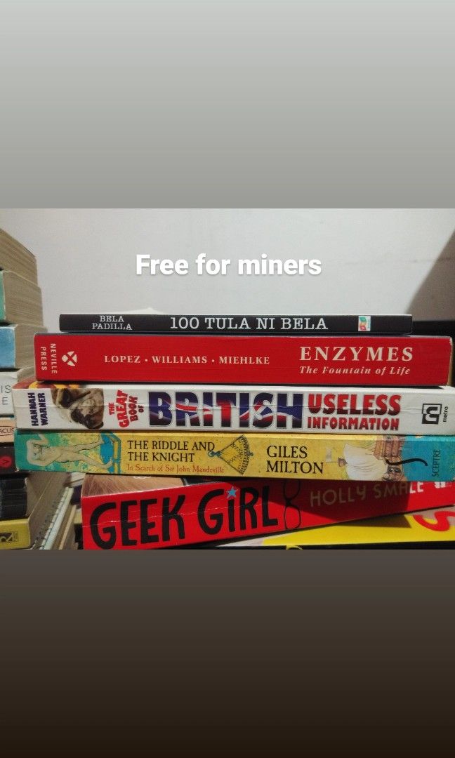 Books for sale! (Category: Storybooks) located in Baguio. Submitted by asiacee (Listing ID 1308420493, Image 3). Description: Hey there, bookworms! I'm selling my preloved books for less. ✨ ALL ARE IN VGUC. DM me for prices and more details. PRICE RANGE: 60-350 If you're getting 2 OR MORE, I can give a discount. Please DM me for the individual photos and details. BUNDLE: GEEK GIRL SERIES - VGUC - no flaws - 350 for all RFS: need funds + can't rea