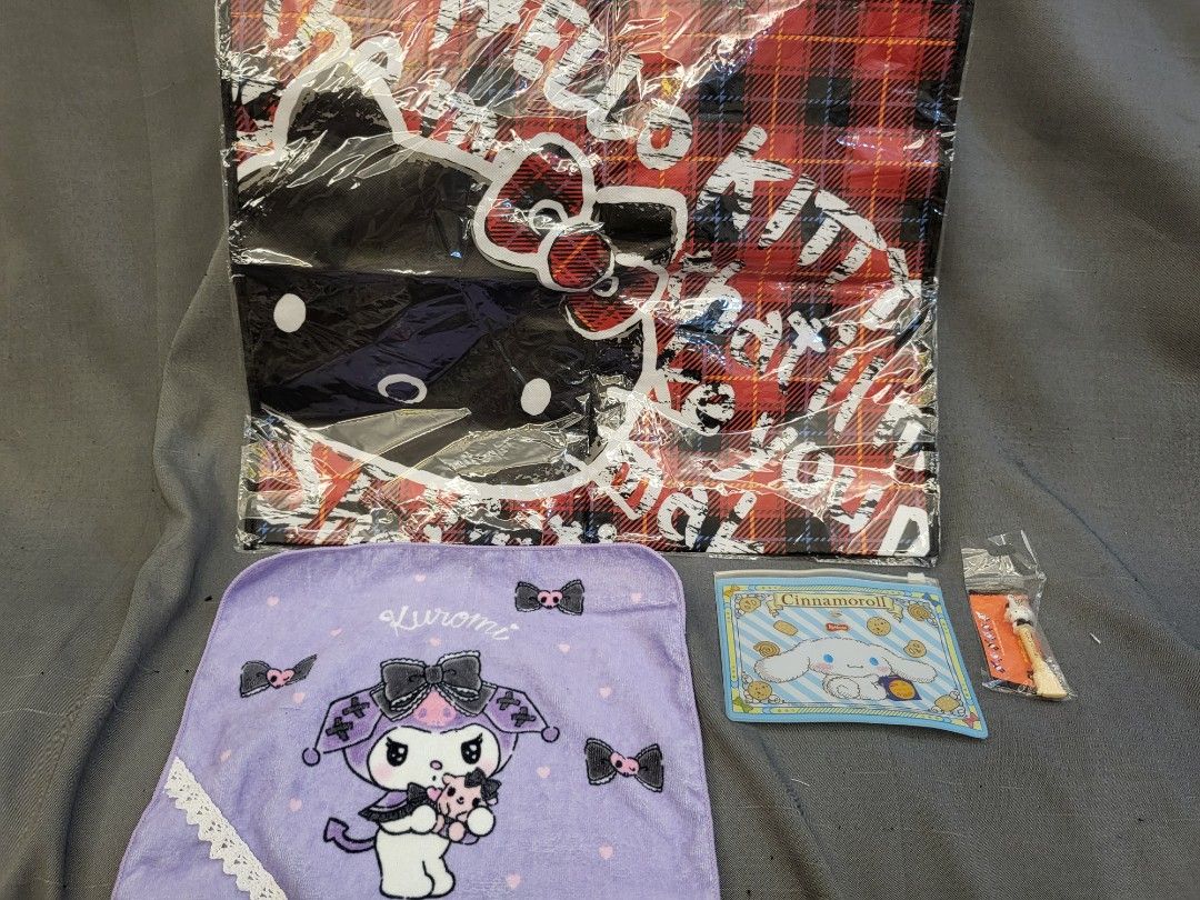 Bundle 39 Sanrio Hello Kitty Reusable Tote Bag Sanrio Hello Kitty Witch Charm Sanrio Kuromi Face Towel Sanrio Cinnamoroll Ziplock Pouch Women s Fashion Bags Wallets Tote Bags on Carousell