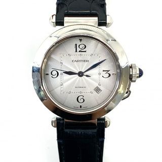 Cartier Pasha Silver Dial Black Crocodile Skin Stainless Steel Automatic Watch