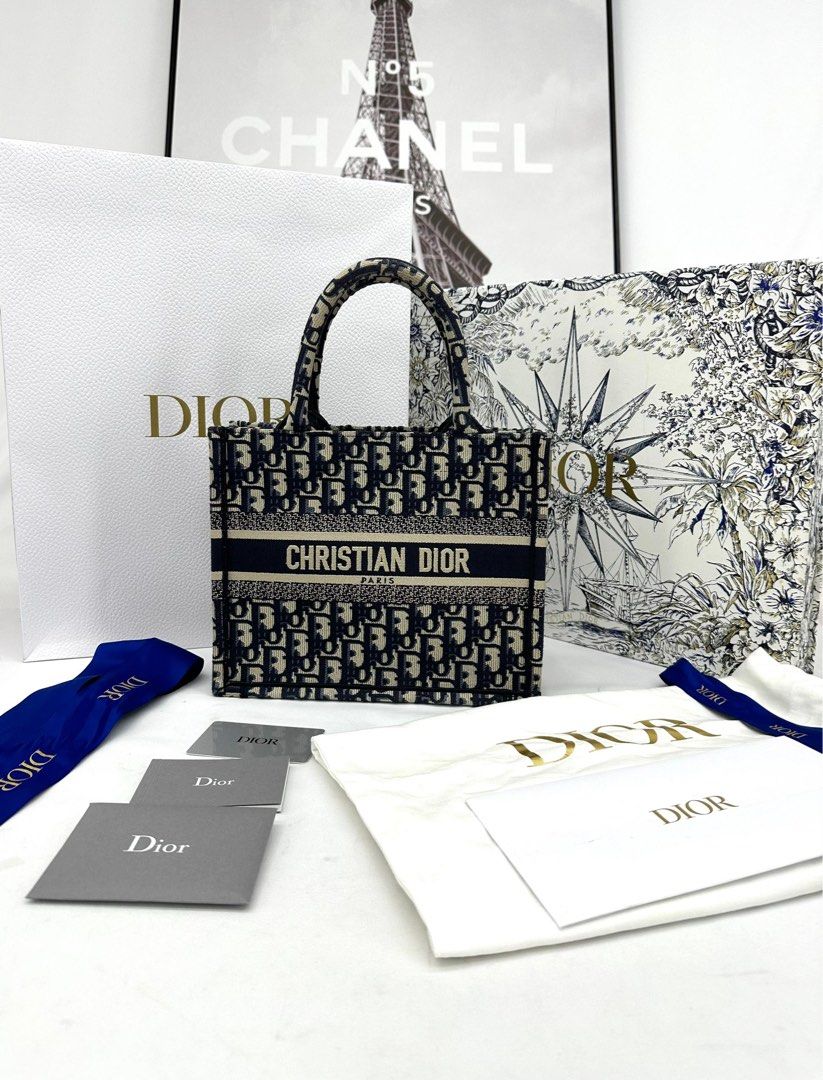 CHRISTIAN DIOR Book Tote Oblique Fabric Small Luxury Bags Wallets on Carousell