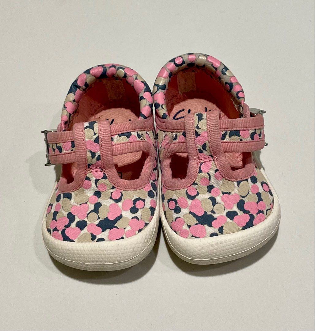 Clarks First Walker shoes pink floral girl Babies Kids Babies Kids Fashion on Carousell