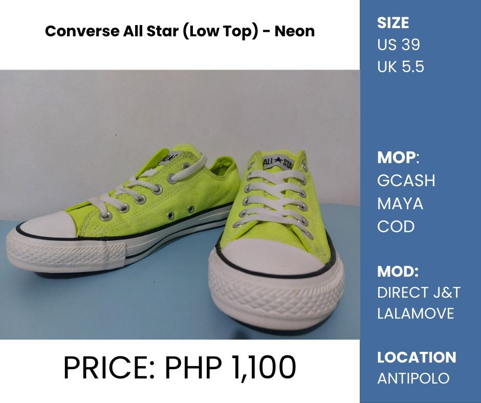 Converse All Star Low Top Neon Women s Fashion Footwear Sneakers on Carousell