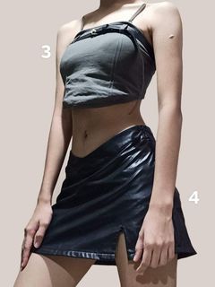 Croptop & Leather Skirt