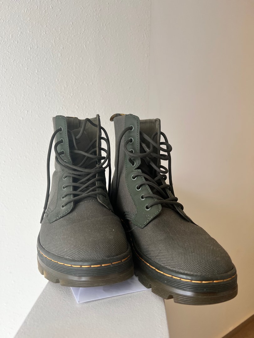 Dr. Martens Army Green Boots Men s Fashion Footwear Boots on Carousell