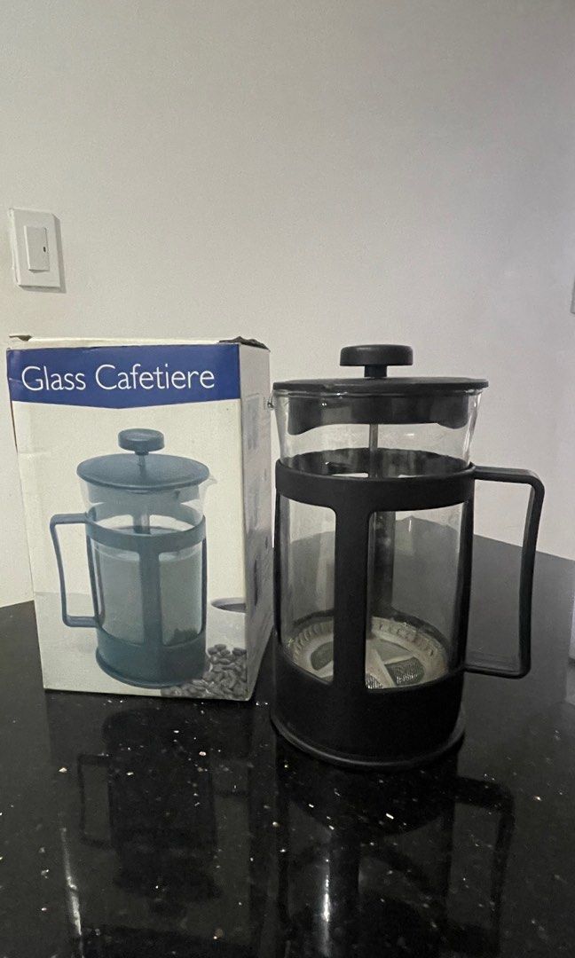 French Press Coffee/Tea Maker (Category: Coffee & Tea Tableware) located in Quezon City. Submitted by prebyic (Listing ID 1308456210, Image 1). Description: Glass Cafetiere 300ml Never used RFS: too many coffee makers.
