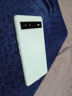Google Pixel 6A thick matte mint green Liquid Silicon case