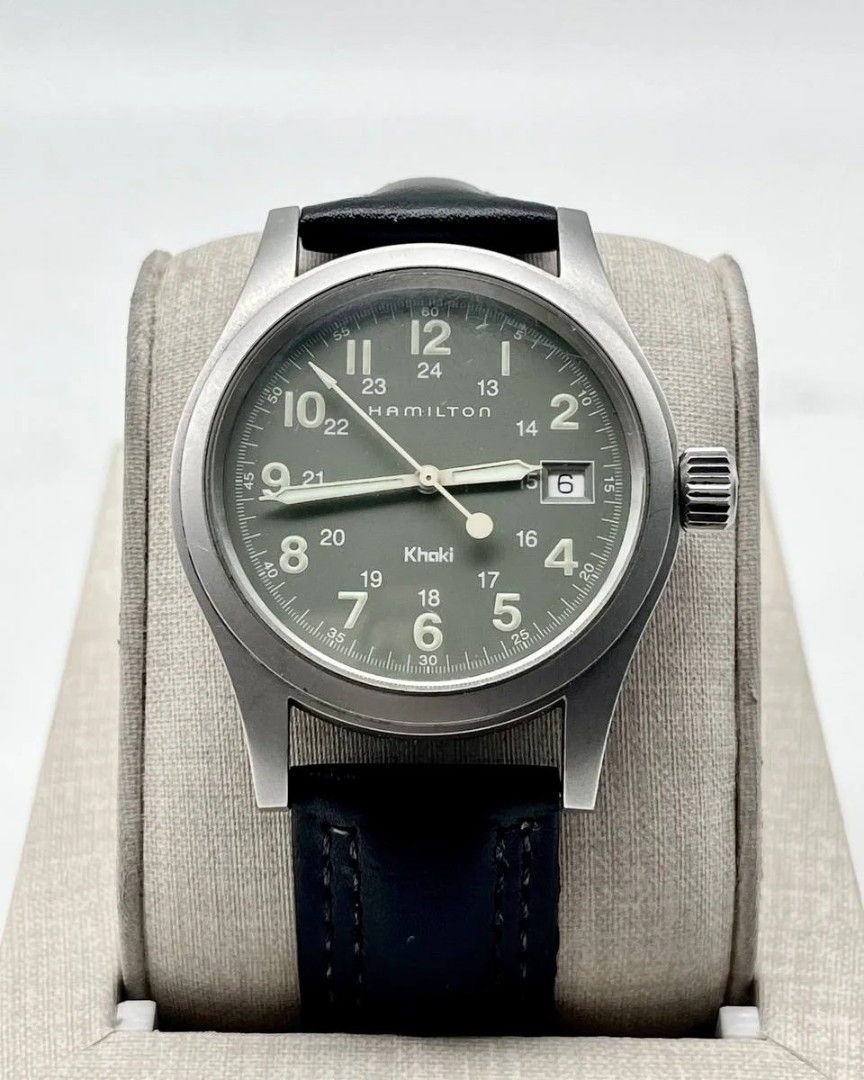 Hamilton Khaki Field 6361 Green Dial Leather Strap Luxury Watches on Carousell