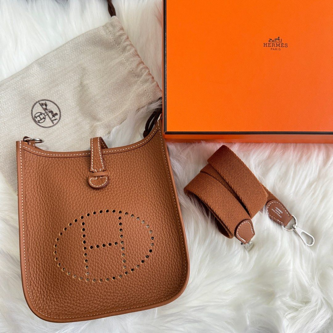 Shorter Length Strap Hermes Mini Evelyne Gold PHW