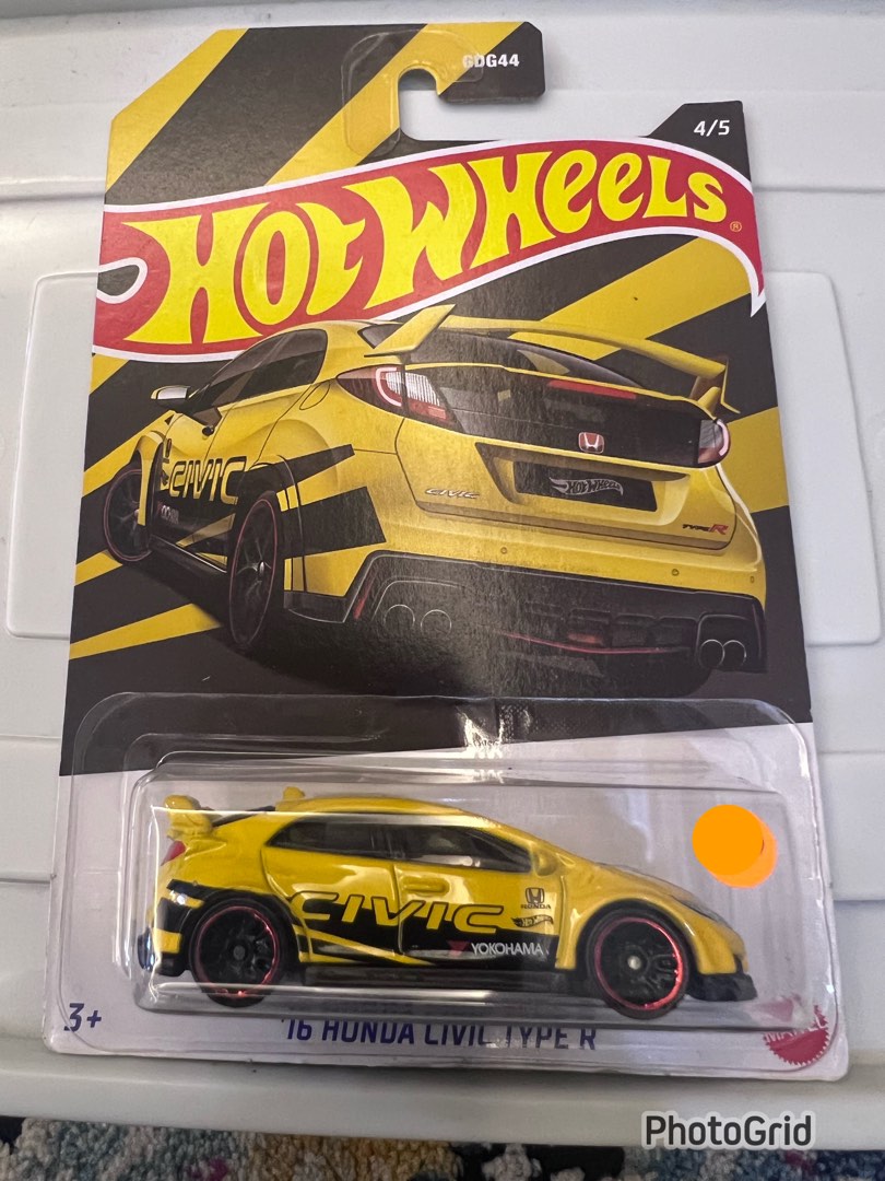 Hotwheels 16 Honda Civic Type R Yellow Hobbies Toys Toys Games on Carousell