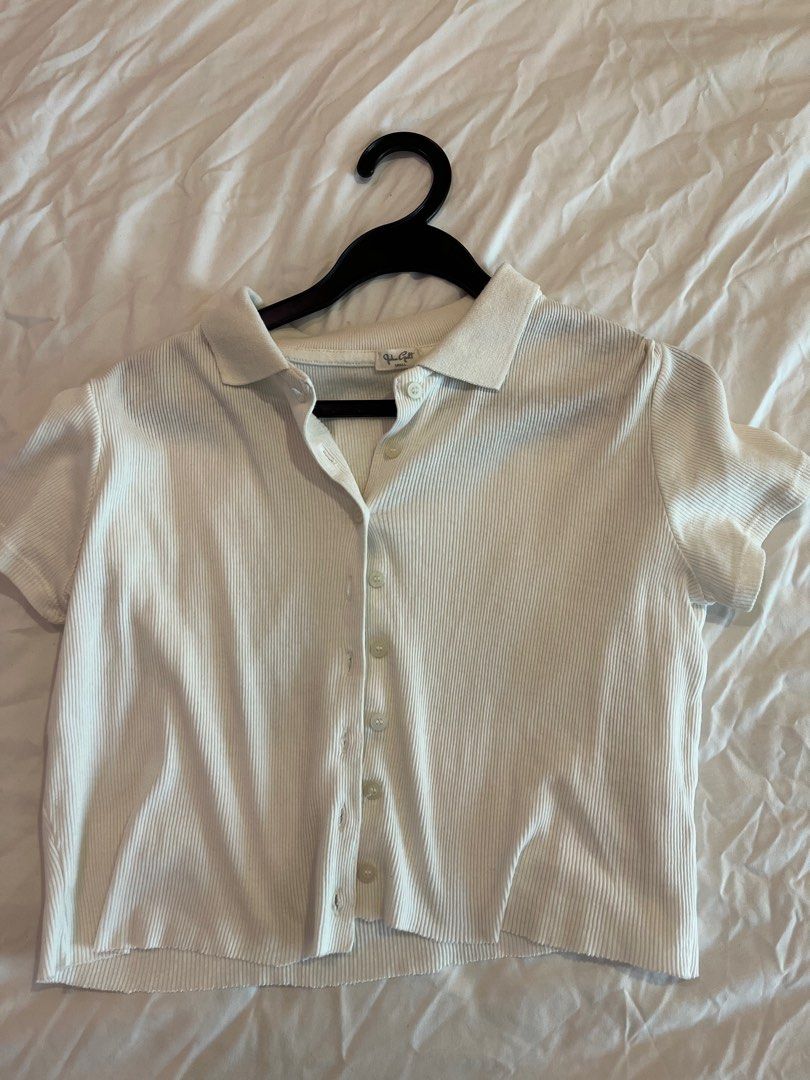 John Galt Carolina Brandy Melville polo crop, Women's Fashion