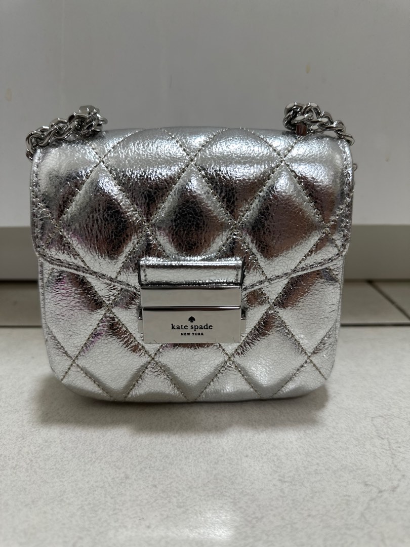 Authentic Kate spade silver mini pattern bag