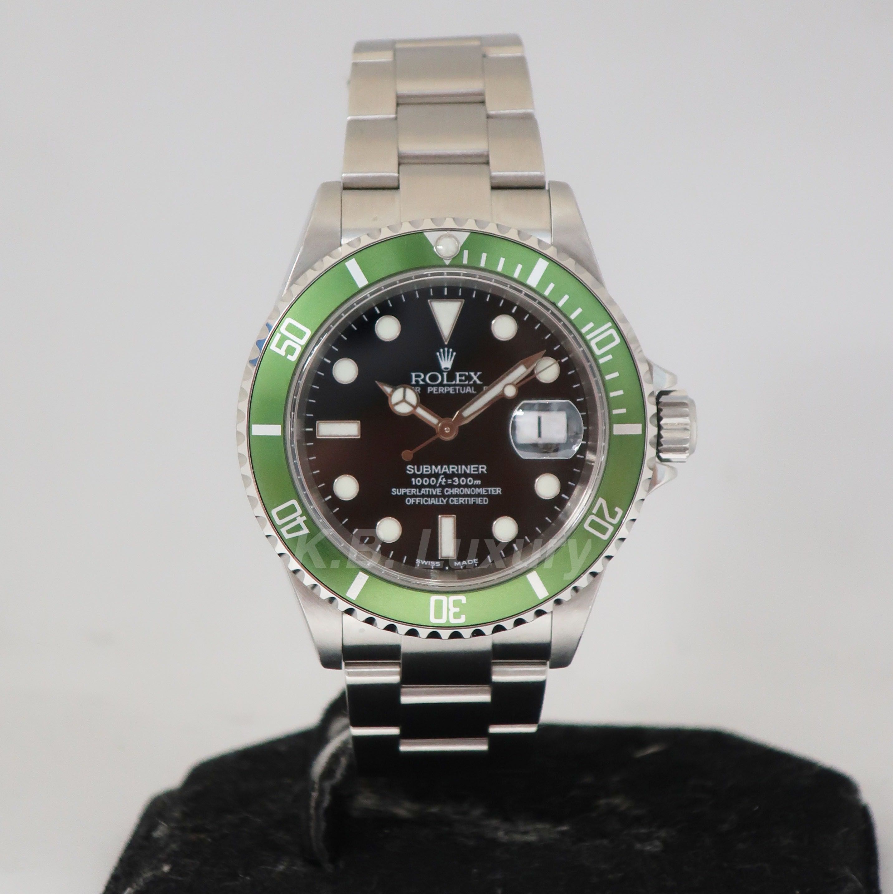 LNIB Rolex 50th Anniversary Submariner Kermit Flat4 16610LV