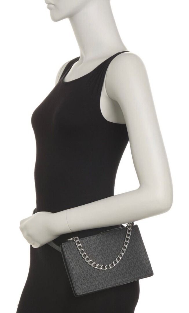 MICHAEL KORS MK CHARCOAL BLACK PULL CHAIN HIP PACK FANNY PACK BELT BAG SMALL Women s Fashion Bags Wallets Cross body Bags on Carousell