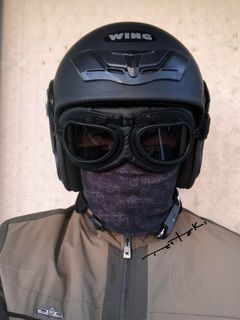 Motorcycle WINGMAN Helmet & Goggles