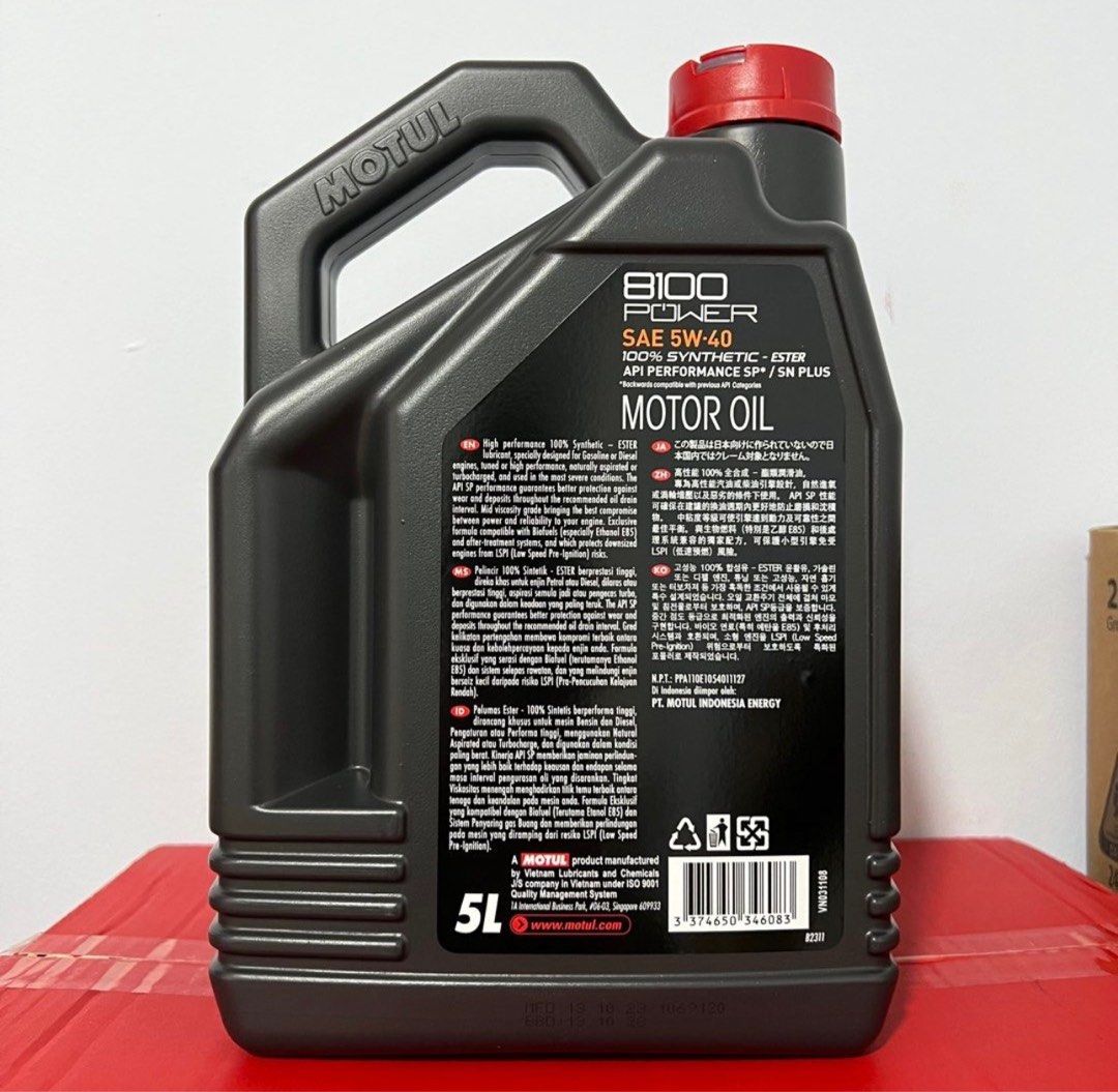 *INSTOCK* <Engine Oil> Motul 8100 Power 5W40, Motul X-Clean 5W30, Motul X-Cess 5W40 (5L) (Category: Car Workshops & Services) located in Singapore. Submitted by adreasxy (Listing ID 1308388666, Image 3). Description: Motul 8100 Power 5w40 (5L) - $65/btl Motul 8100 X-Clean 5w30 (5L) - $56/btl Motul 8100 X-Cess 5w40 (5L) - $51/btl ✅ Cheap Wholesale Price ✅ All Ready Stock ✅ All-in-one Price list ✅ No Minimum Order Quantity ✅ Cheapest On Carousell -