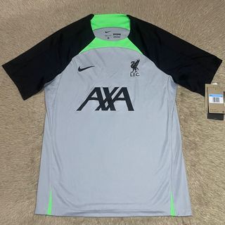 NIKE LIVERPOOL FC GRAY + BLACK + GREEN FOOTBALL JERSEY (BRAND NEW WITH TAGS)