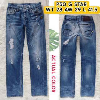 P50 G STAR FLY BUTTON USED WAIST TAG 28 ACTUAL 29 LENGTH 41.5 MORE THN 2 ITEMS W LESS DENIM JEANS USED WAIST