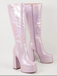 Pink metallic boots