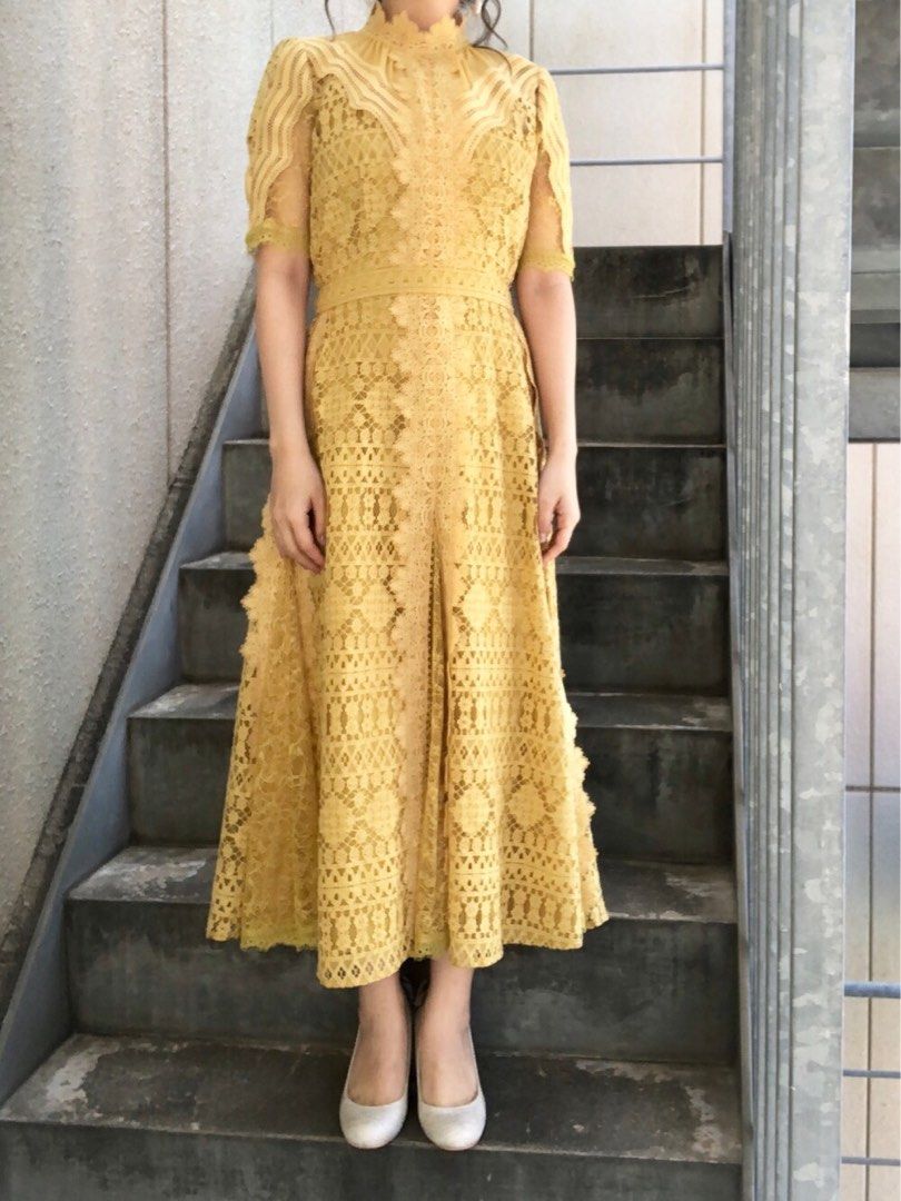 knee length dresses for ladies 1990s Prada Fitted Lace Dress – Carny Couture