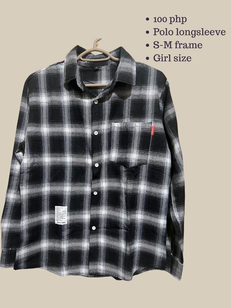 Premium Women s Checkered Polo Long Sleeve Shirt Stylish Comfortable and Versatile Women s Fashion Coats Jackets and Outerwear on Carousell