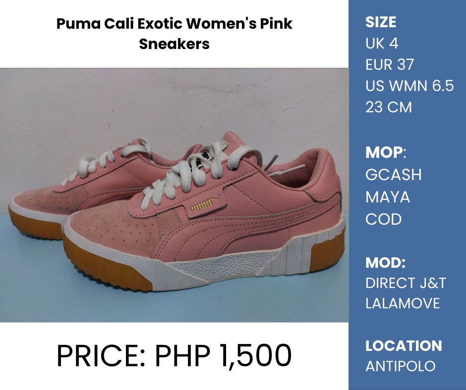 Puma Cali Exotic Women s Pink Sneakers Women s Fashion Footwear Sneakers on Carousell