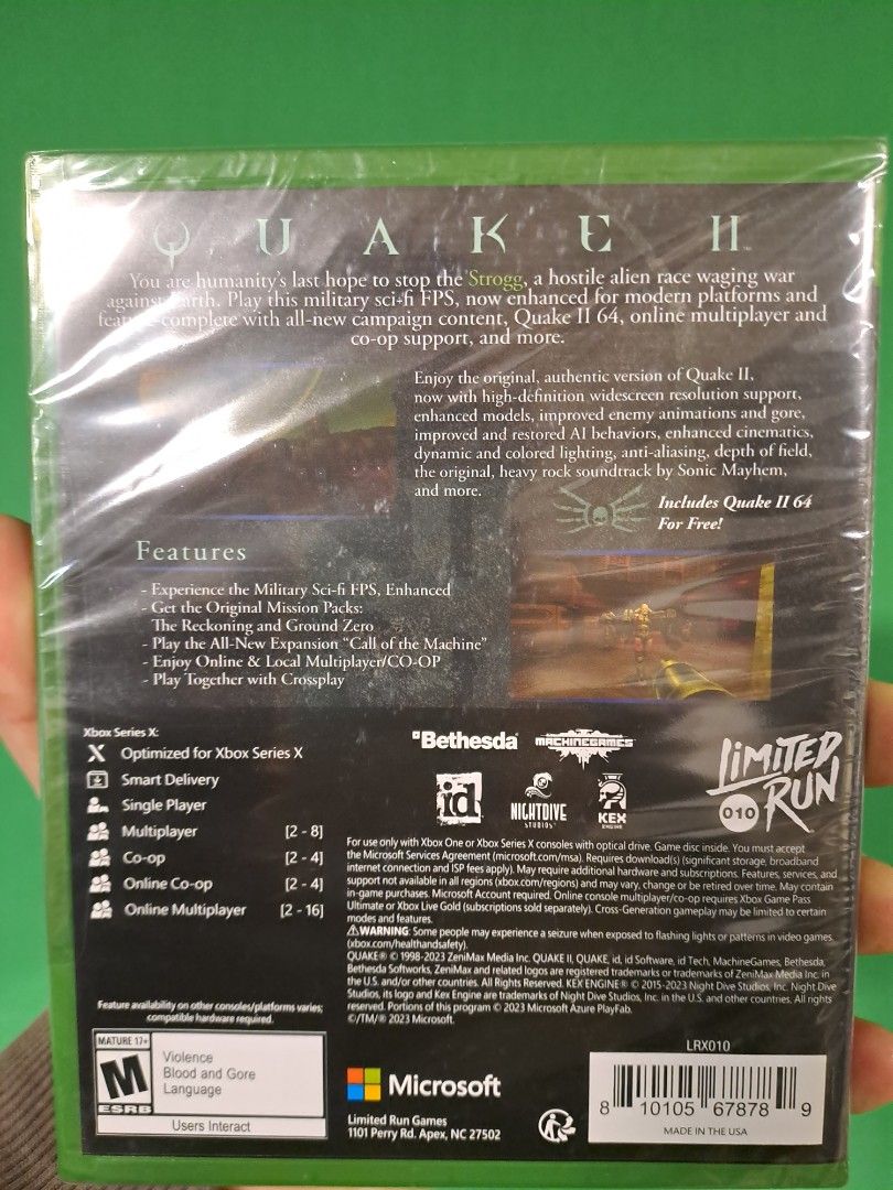Quake 2, Limited Run Direct Import (Category: Video Games) located in Warrnambool. Submitted by gamesnthings (Listing ID 1308322255, Image 2). Description: Physical copy of the remaster of Quake 2 for Xbox ONE/SERIES X Limited Run..