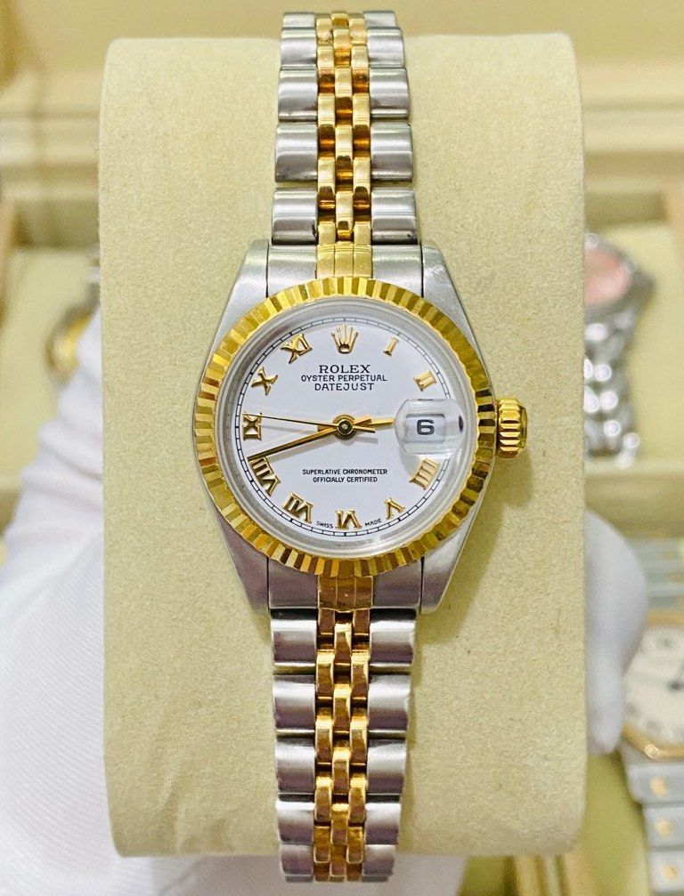 Rolex Oyster Perpetual Datejust Original (Category: Luxury Watches) located in Quezon City. Submitted by clicksmileph (Listing ID 1308361021, Image 1). Description: Rolex Datejust OP 245,000 Php ORIGINAL Box & Manual White Dial / Roman Numeral Digits Automatic Movement 2 tone -18k (Gold) & Stainless Rating: 9/10 Size: 26mm Rolex Box: Yes Rolex Original Manual: Yes One of the Best investment and Gift for your love ones. Open for Lay-away for 3 mon