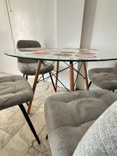 Round Glass Table Set - Nordic