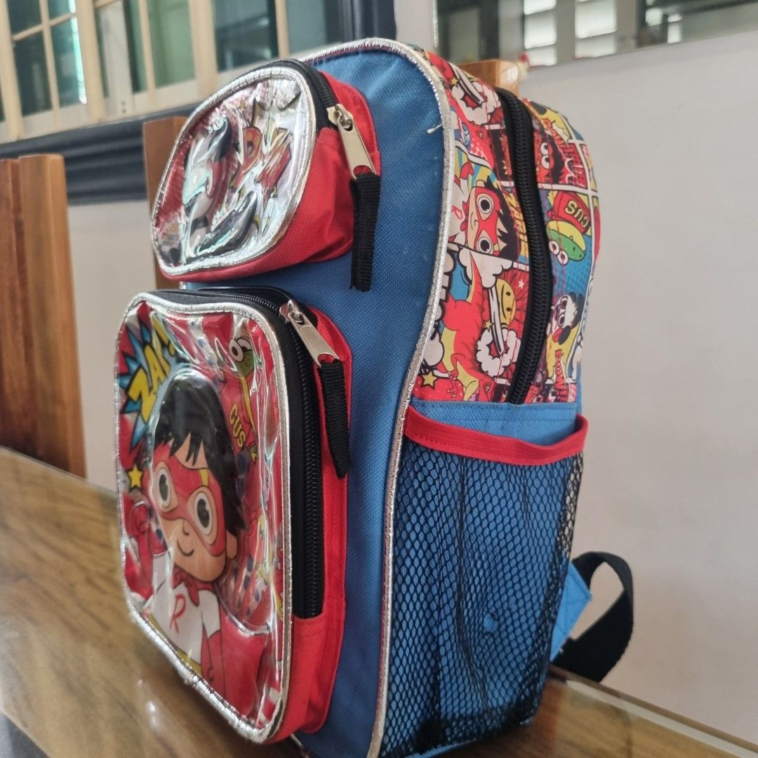 Ryans World Backpack (Category: Babies & Kids Fashion) located in Candelaria. Submitted by lalalaine3031 (Listing ID 1308365961, Image 3). Description: may sign of use sa bottom part which is normal kasi bata gumamit. for daycare or kinder gcash bdo sho pee ✅️ lbc cop, jnt.