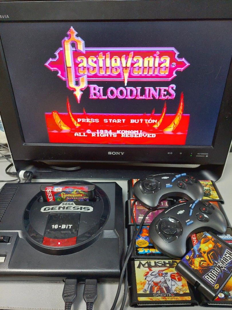 SEGA Genesis(Model 1)US Ver. with 10 cartridges, 電子遊戲, 電子 