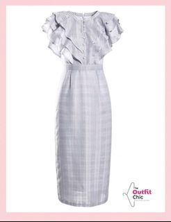 Shein-Dazy Layered Ruffle Trim Button Front Dress