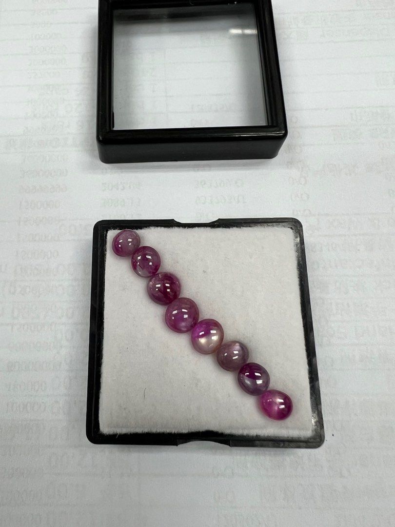 Star Ruby (Category: Precious Stones) located in Singapore. Submitted by allen.ng.5811 (Listing ID 1308322587, Image 2). Description: 2024 5th Package, item 3 Star Ruby 8 pieces, 7.60 carats Star Ruby gemstones are revered not only for their aesthetic appeal but also for their metaphysical properties and healing benefits. They are believed to be stones of passion, courage, and protection, helping to energize the body, mind, and spirit and ward of